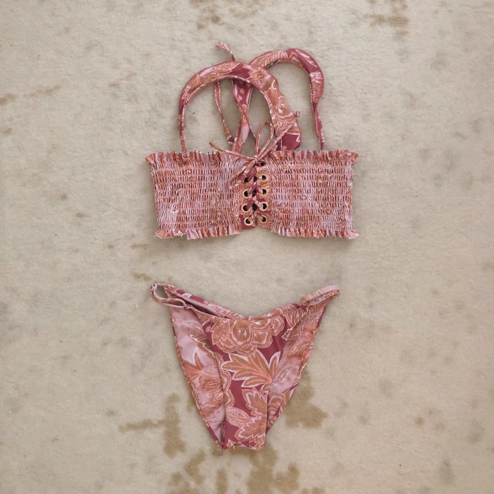 Pink Ruffled Bikini Set - Picture 2 of 5